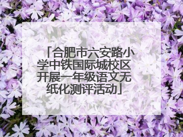 合肥市六安路小学中铁国际城校区开展一年级语文无纸化测评活动