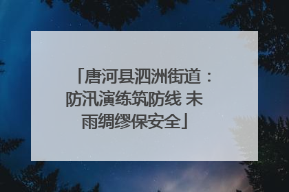 唐河县泗洲街道：防汛演练筑防线 未雨绸缪保安全