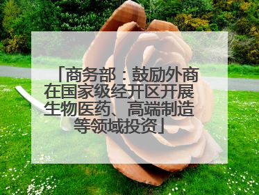 商务部：鼓励外商在国家级经开区开展生物医药、高端制造等领域投资