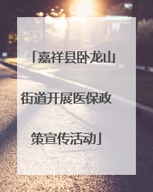 嘉祥县卧龙山街道开展医保政策宣传活动