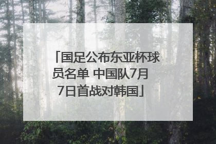 国足公布东亚杯球员名单 中国队7月7日首战对韩国