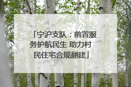 宁沪支队：前置服务护航民生 助力村民住宅合规翻建