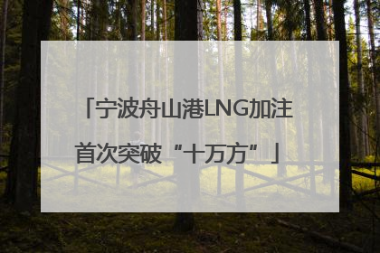 宁波舟山港LNG加注首次突破“十万方”