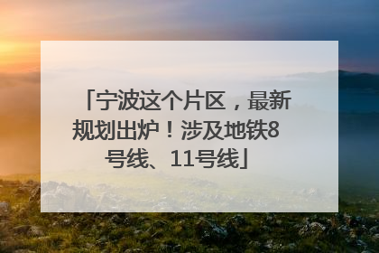 宁波这个片区，最新规划出炉！涉及地铁8号线、11号线
