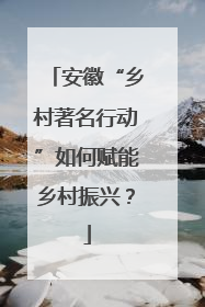 安徽“乡村著名行动”如何赋能乡村振兴？