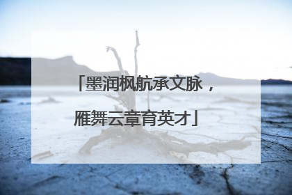 墨润枫航承文脉，雁舞云章育英才