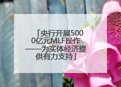 央行开展5000亿元MLF操作——为实体经济提供有力支持