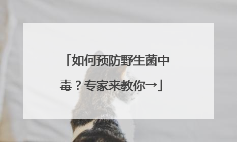 如何预防野生菌中毒？专家来教你→