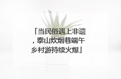 当民俗遇上非遗，泰山炊烟巷端午乡村游持续火爆