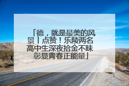 德，就是最美的风景丨点赞！乐陵两名高中生深夜拾金不昧 彰显青春正能量