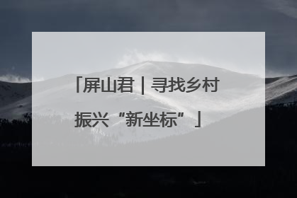 屏山君｜寻找乡村振兴“新坐标”