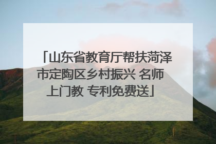 山东省教育厅帮扶菏泽市定陶区乡村振兴 名师上门教 专利免费送