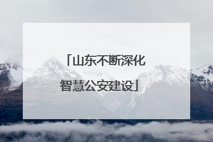 山东不断深化智慧公安建设