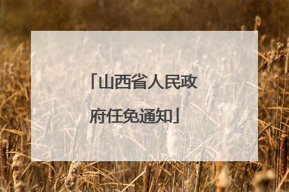 山西省人民政府任免通知