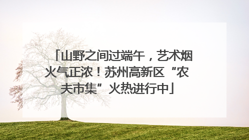 山野之间过端午，艺术烟火气正浓！苏州高新区“农夫市集”火热进行中