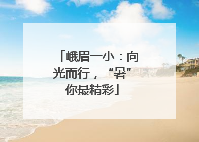峨眉一小：向光而行，“暑”你最精彩