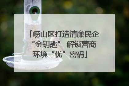 崂山区打造清廉民企“金钥匙” 解锁营商环境“优”密码
