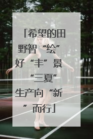 希望的田野智“绘”好“丰”景 “三夏”生产向“新”而行
