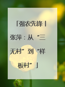 强农先锋丨张萍：从“三无村”到“样板村”