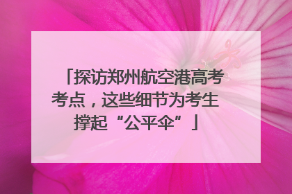 探访郑州航空港高考考点，这些细节为考生撑起“公平伞”