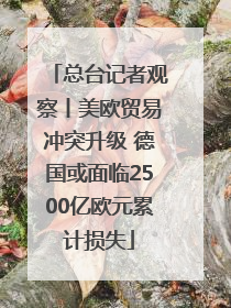 总台记者观察丨美欧贸易冲突升级 德国或面临2500亿欧元累计损失