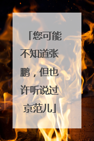 您可能不知道张鹏，但也许听说过京范儿