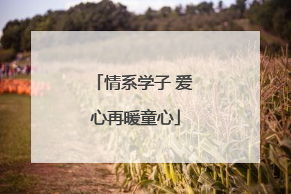 情系学子 爱心再暖童心