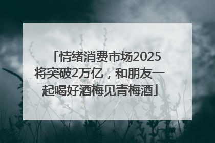 情绪消费市场2025将突破2万亿，和朋友一起喝好酒梅见青梅酒
