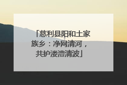 慈利县阳和土家族乡：净网清河，共护溇澧清波
