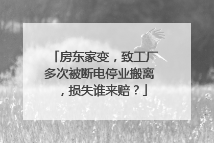 房东家变，致工厂多次被断电停业搬离，损失谁来赔？