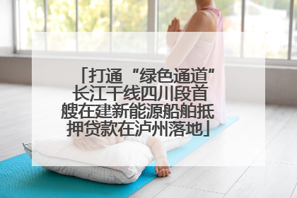 打通“绿色通道” 长江干线四川段首艘在建新能源船舶抵押贷款在泸州落地