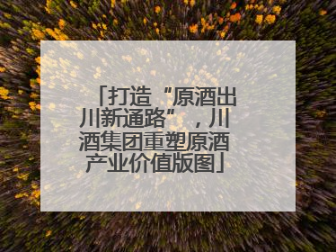 打造“原酒出川新通路”，川酒集团重塑原酒产业价值版图