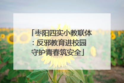 枣阳四实小教联体：反邪教育进校园 守护青春筑安全