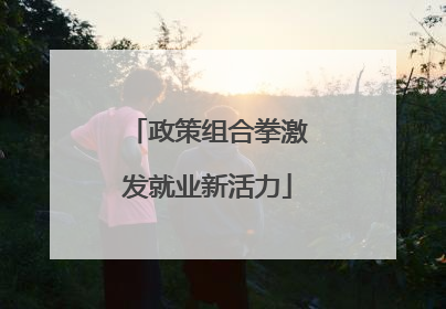 政策组合拳激发就业新活力