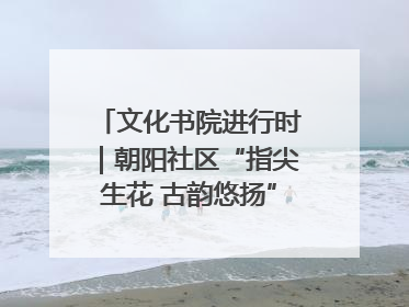 文化书院进行时｜朝阳社区“指尖生花 古韵悠扬”公益课堂开课了