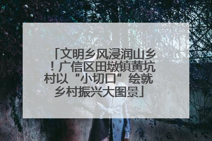 文明乡风浸润山乡！广信区田墩镇黄坑村以“小切口”绘就乡村振兴大图景
