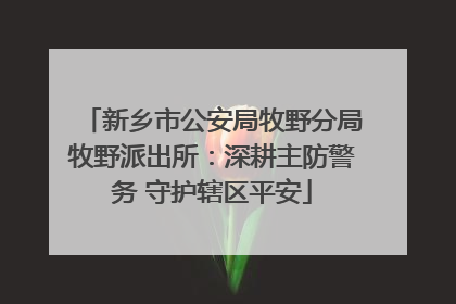 新乡市公安局牧野分局牧野派出所：深耕主防警务 守护辖区平安