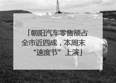 朝阳汽车零售额占全市近四成，本周末“速度节”上演