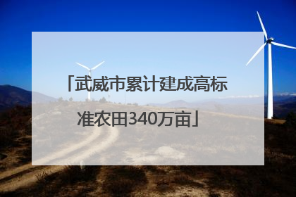 武威市累计建成高标准农田340万亩
