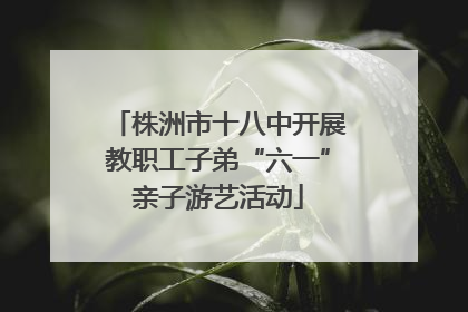 株洲市十八中开展教职工子弟“六一”亲子游艺活动