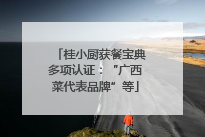 桂小厨获餐宝典多项认证：“广西菜代表品牌”等