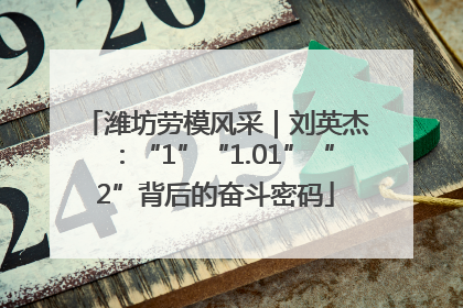 潍坊劳模风采｜刘英杰：“1”“1.01”“2”背后的奋斗密码