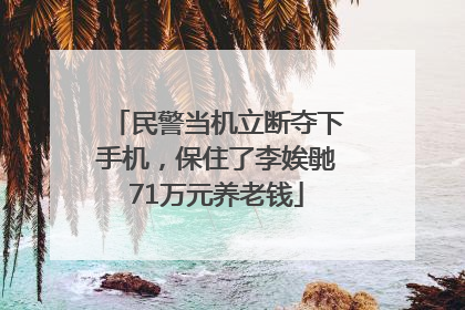 民警当机立断夺下手机，保住了李娭毑71万元养老钱