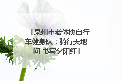泉州市老体协自行车健身队：骑行天地间 书写夕阳红