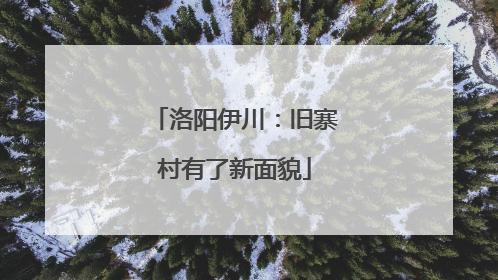 洛阳伊川：旧寨村有了新面貌
