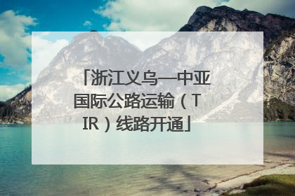浙江义乌—中亚国际公路运输（TIR）线路开通