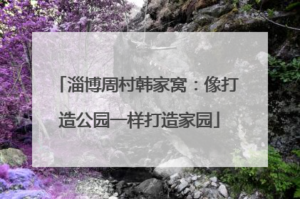 淄博周村韩家窝：像打造公园一样打造家园