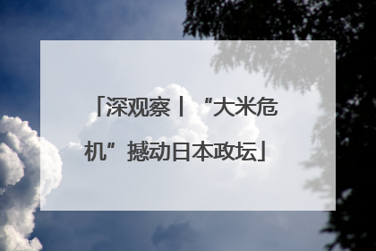深观察丨“大米危机”撼动日本政坛