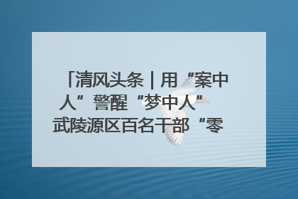 清风头条｜用“案中人”警醒“梦中人” 武陵源区百名干部“零距离”接受警示教育