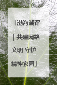 渤海潮评｜共建网络文明 守护精神家园